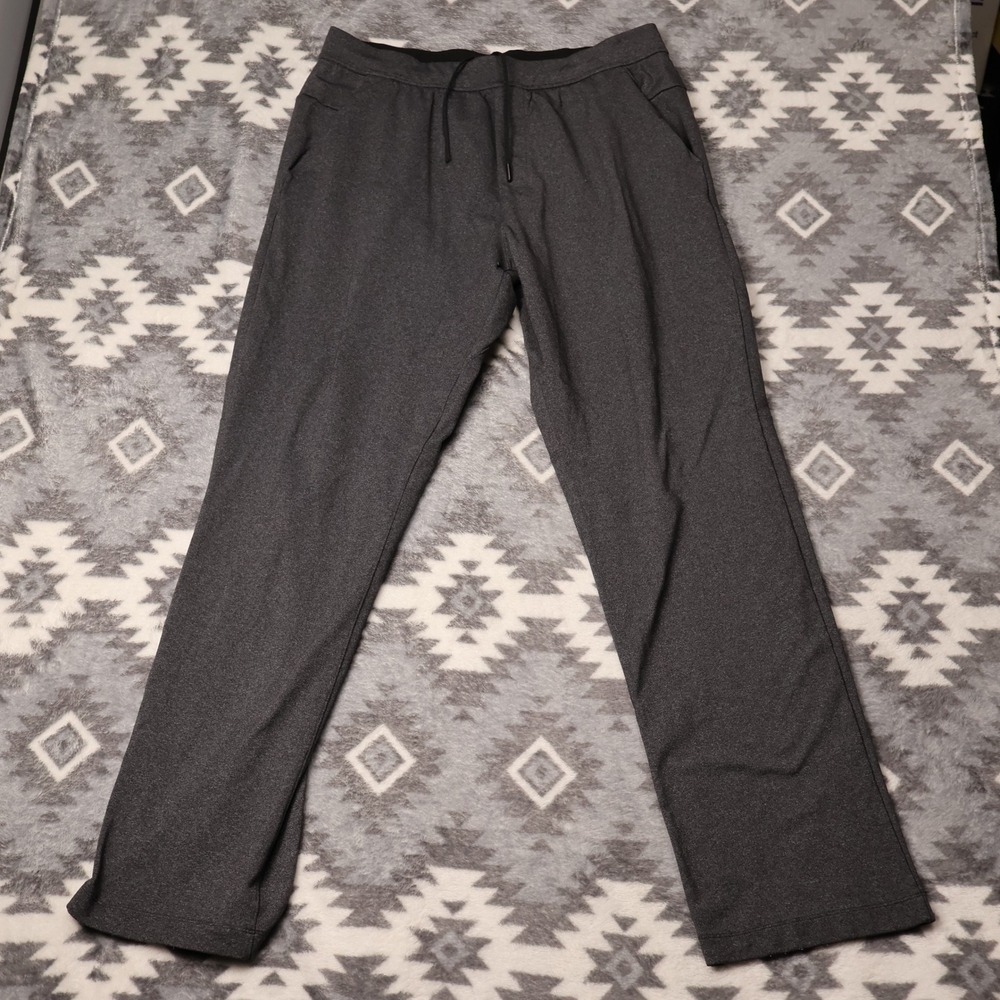 Lululemon Mens ABC Pants Charcoal Gray Heather Straight Leg XL Drawstring